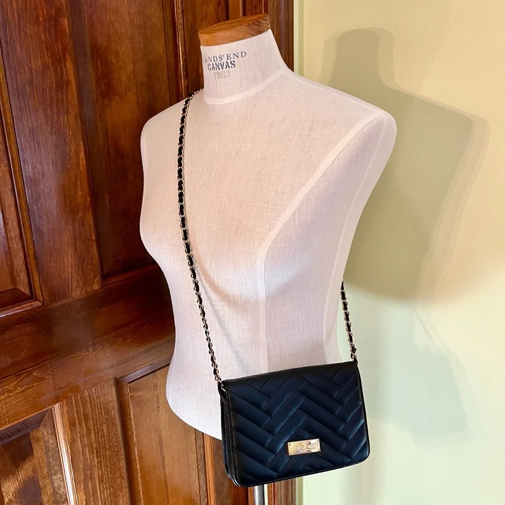 Bebe Black Quilted Crossbody Clutch Bag - Picture 2 of 9